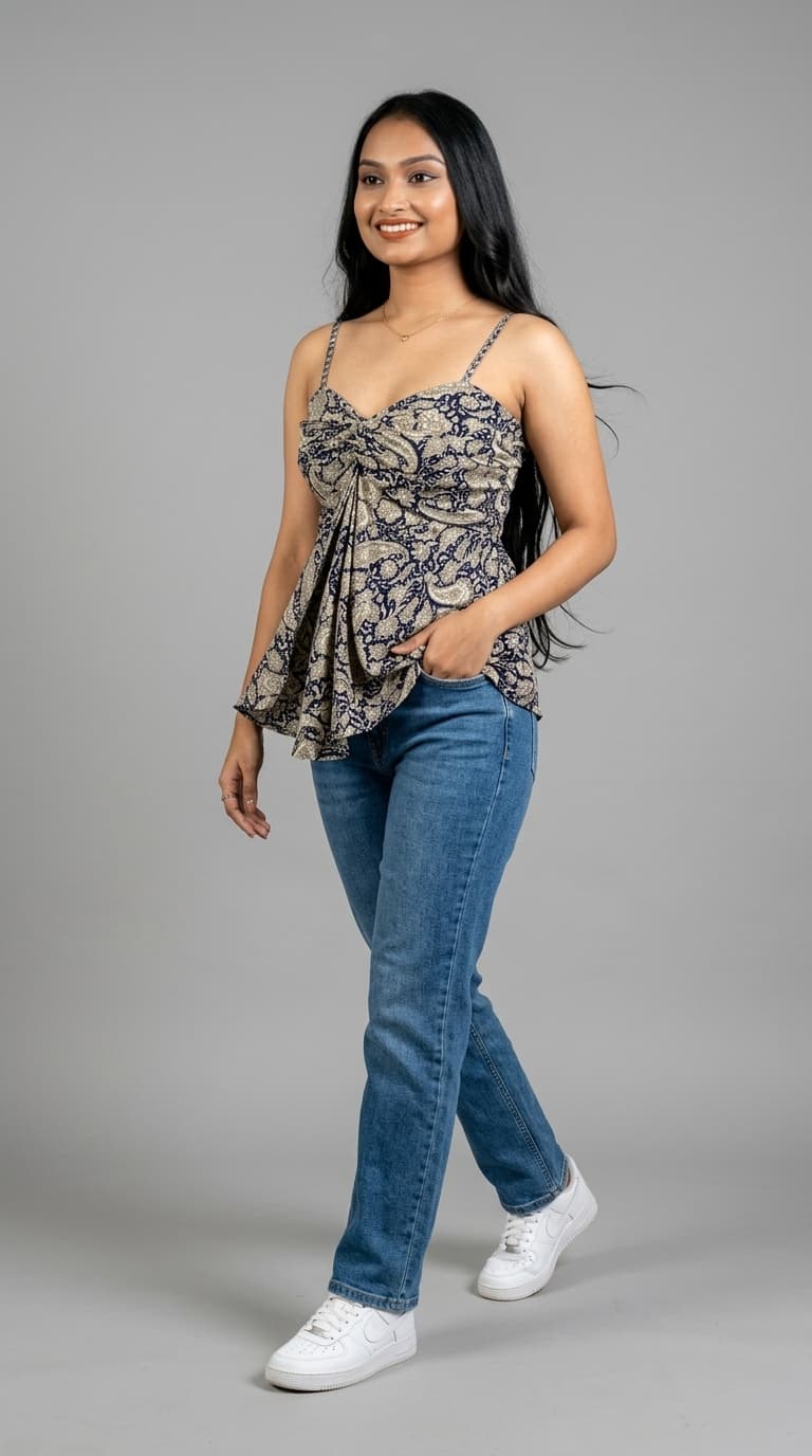 Printed Strap Cami Top view 2