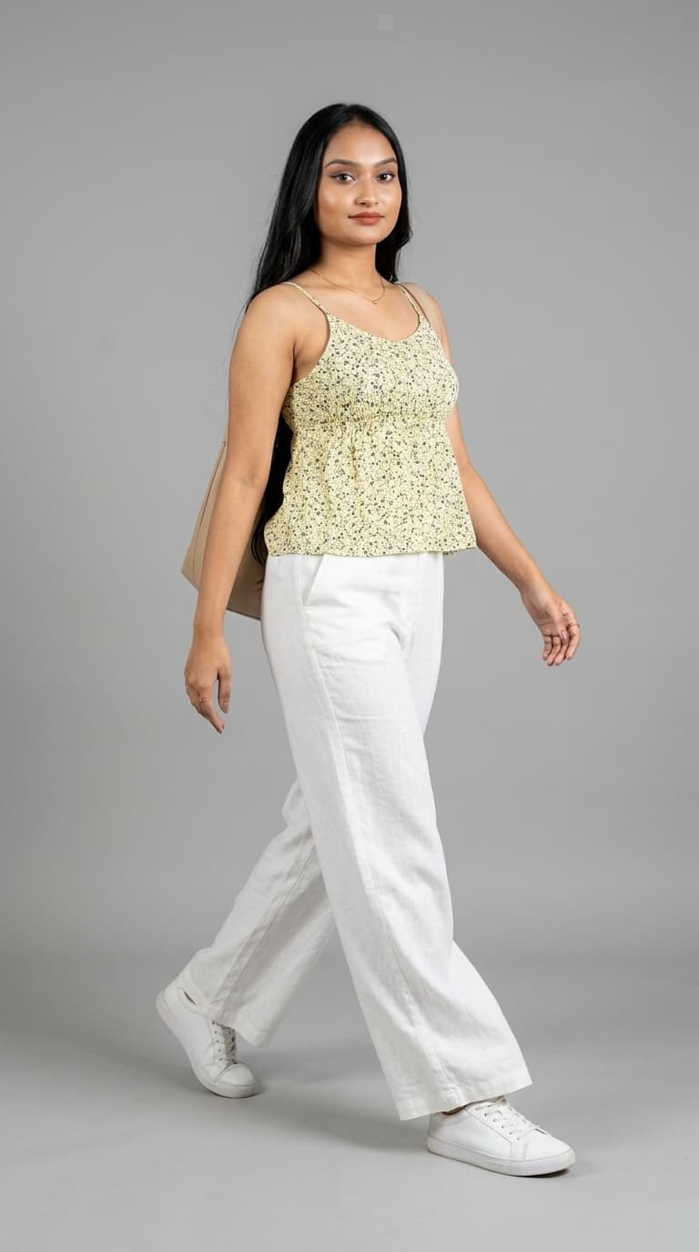 Yellow Floral Print Cami