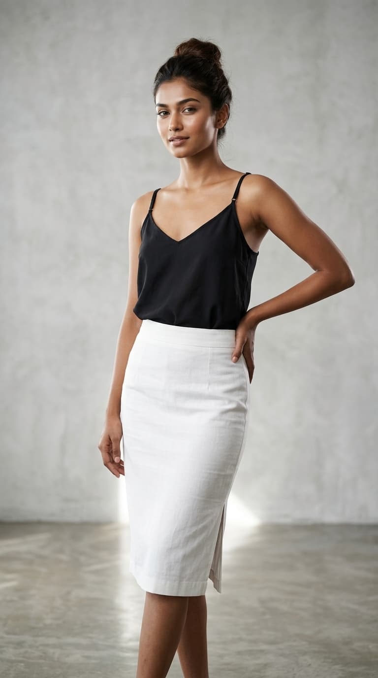 Essential Black Cami Top view 2