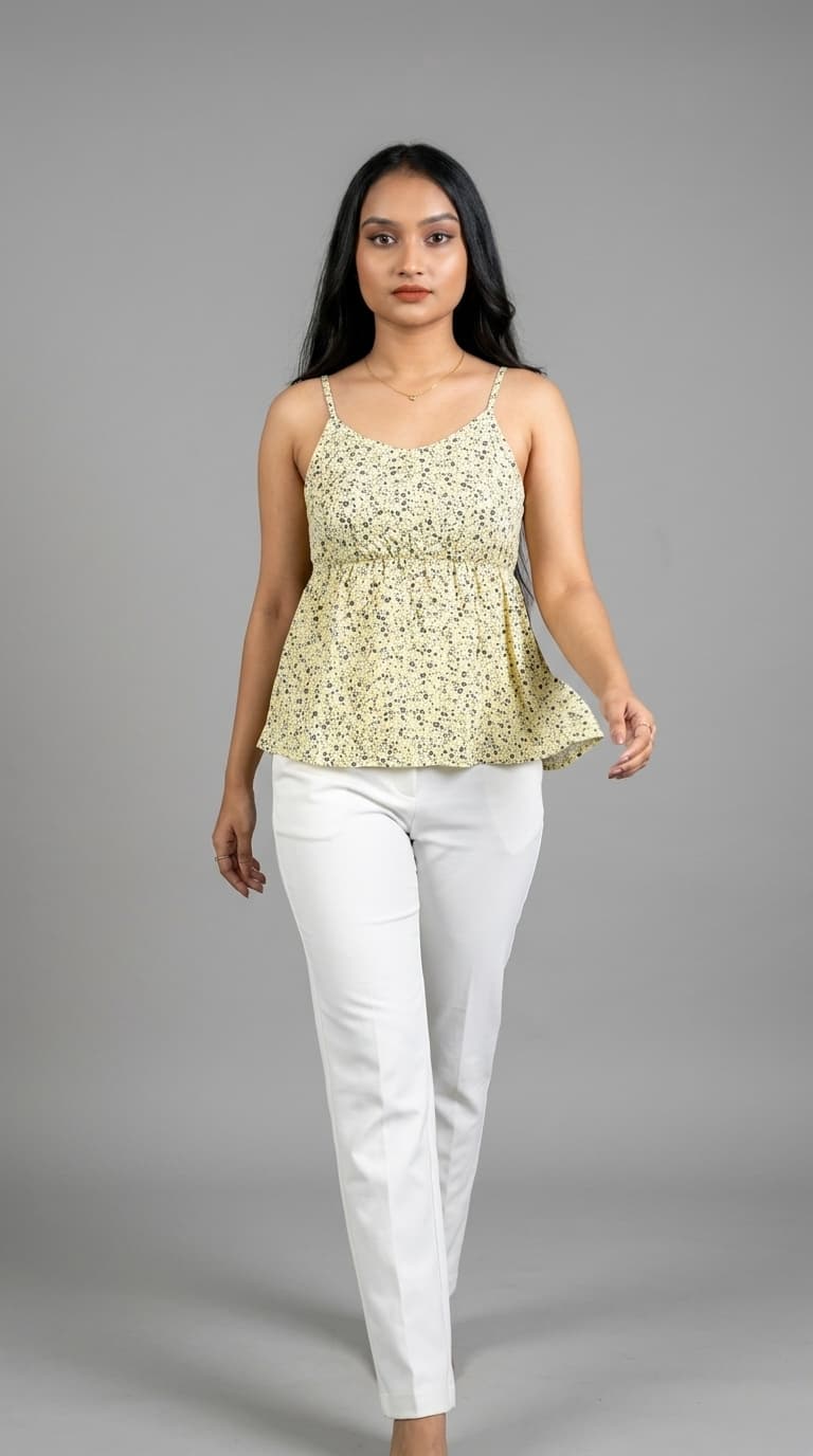 Yellow Floral Print Cami view 2