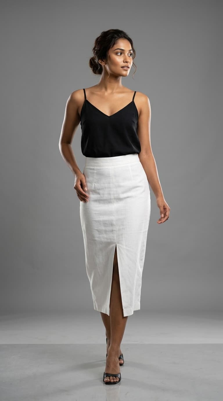 Essential Black Cami Top view 3