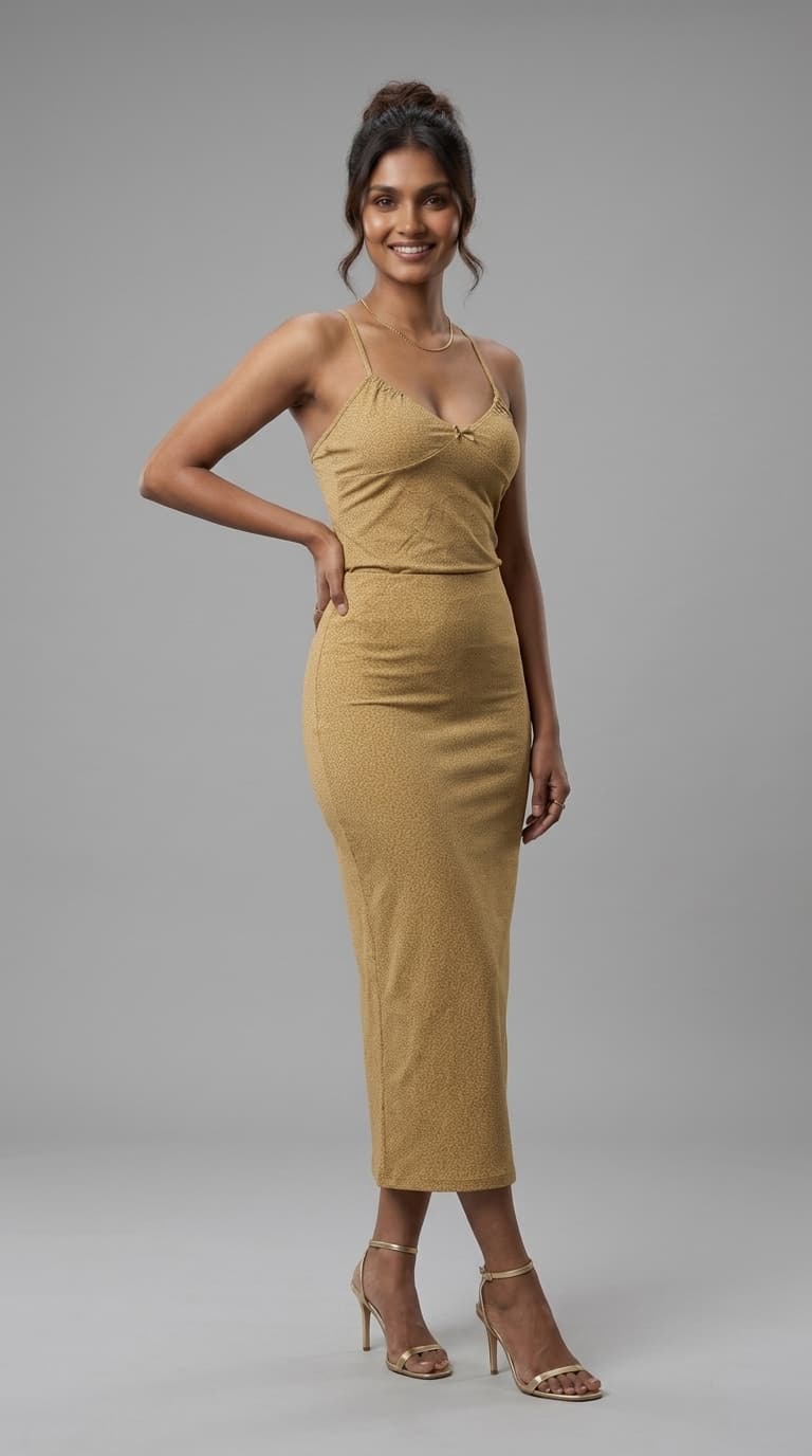 Title  Metallic Gold Shimmer Cami Top view 2