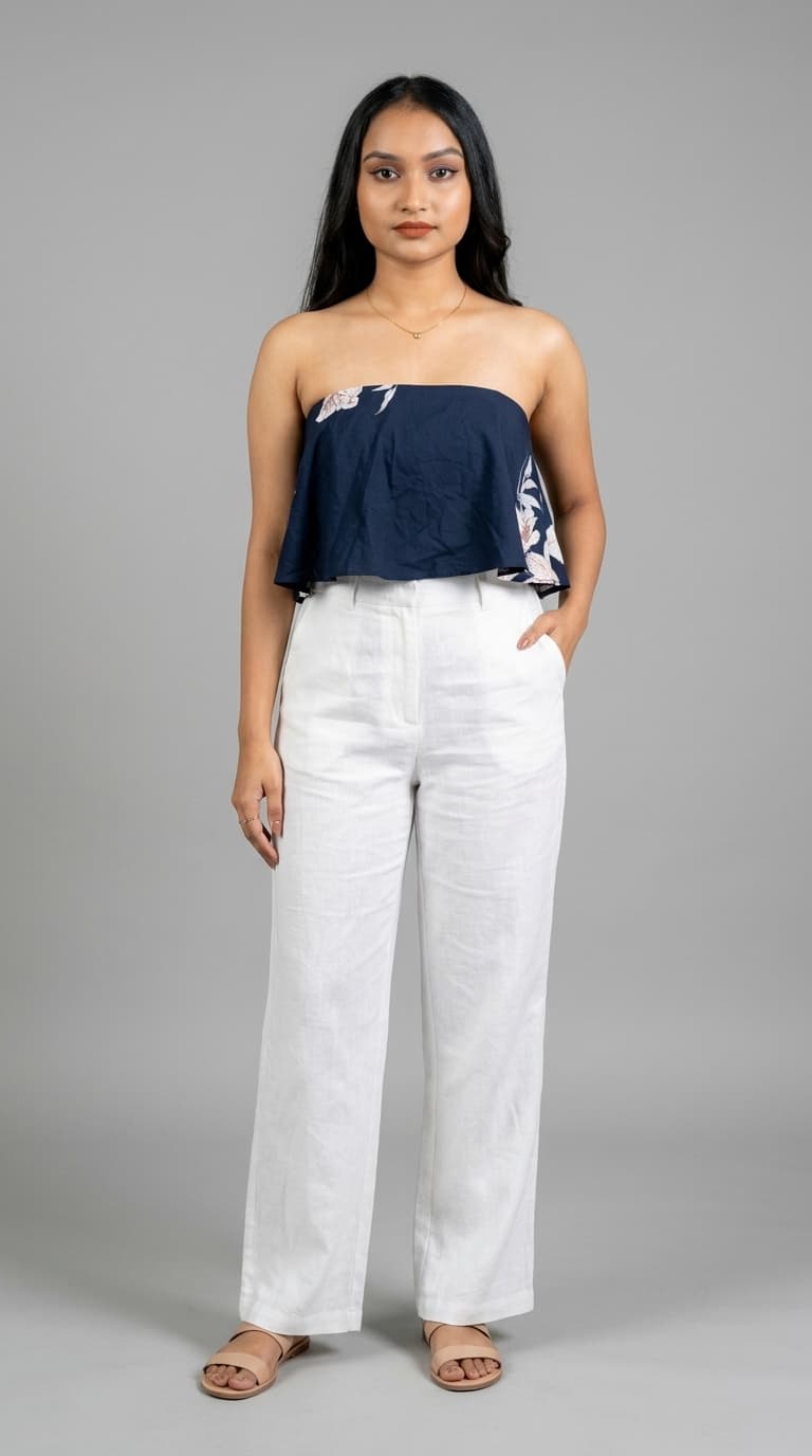 Floral Print Strapless Tube Top – view 1
