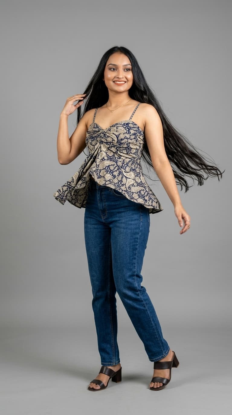 Printed Strap Cami Top – view 1