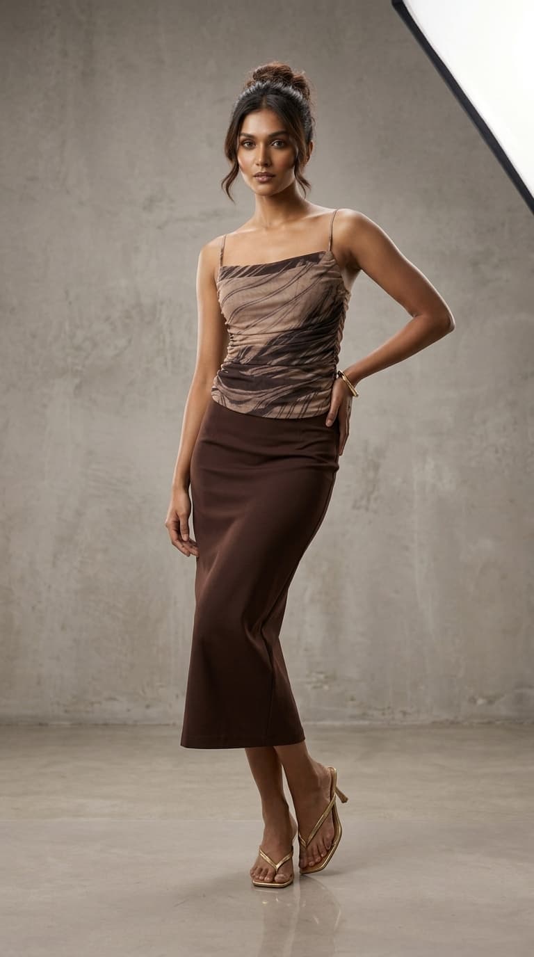 Brown Marble Print Cami Top – view 1